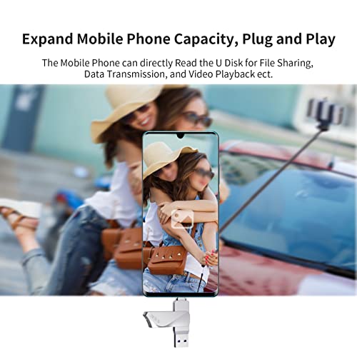 SSK 64GB USB C Flash Drive Dual Drive 2 in 1 OTG USB A 3.2 + Type C Memory Stick Thumb Drive, Thunderbolt Pendrive up to 200MB/s Transfer Speed Photo Stick for Android Phones/Tablets/Mac/Laptop