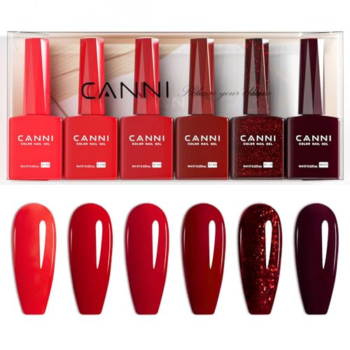 CANNI 6Pcs 9ml Hema-Free Purple Gel Polish,Dark Purple Gel Nail Polish Set,Light Purple Violets Colors Gel Polish Kit, Soak Off LED Nail Gel Manicure Kit DIY at Home Salon Gifts for Women Girls
