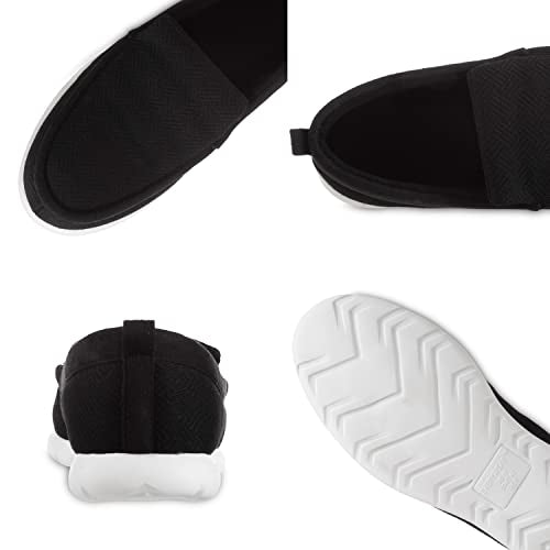 isotoner Men's Zenz Lightweight Moccasin Slipper, Slip-on Shoe, Hatch Knit-Black, 8