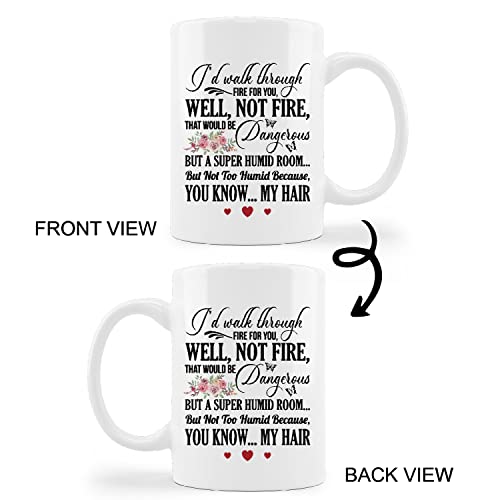 Best Friend Mug Cup,I'd Walk Through Fire For You Funny Ceramic Mug-11oz Coffee Milk Tea Mug Cup,Unique Family Mugs,Birthday Christmas Gifts For Men Women Friends Coworkers