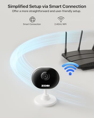 ZOSI Indoor Security Camera for Baby/Pet Monitor, C688 1080P Home Surveillance WiFi Camera with Phone App, AI Motion Detection, 2-Way Audio, Night Vision, SD Card/Cloud Storage, Works with Alexa