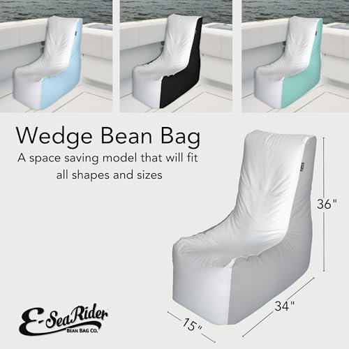 E-SeaRider Wedge Marine Beanbag (White/Beige, Small)