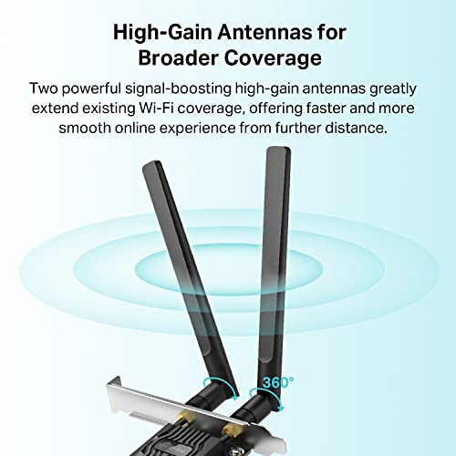 TP-Link WiFi 6 AX3000 PCIe WiFi Card (Archer TX3000E), Up to 2400Mbps, Bluetooth 5.2, 802.11AX Dual Band Wireless Adapter with MU-MIMO,OFDMA,Ultra-Low Latency, Supports Windows 11, 10 (64bit) only