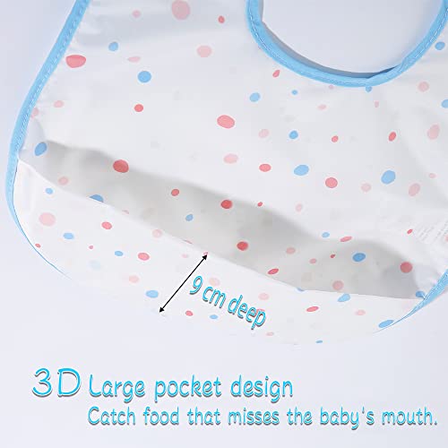 Baby bibs Waterproof Toddler bib - Feeding bib with Pocket for Infant Boy Girl Washable 6-55M