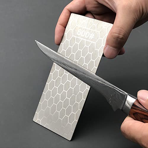 4Pcs Diamond Knife Sharpening Stones and 1PCS Stropping Leather Strop Set, TIWEIO Diamond Whetstones with a Non-Slip Base Knife Sharpener Honing Stone for Kitchen Outdoor, 400#600#1000#1200 Grit