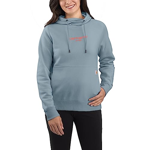 Carhartt Women's Force Relaxed Fit Lightweight Graphic Hooded Sweatshirt, Neptune