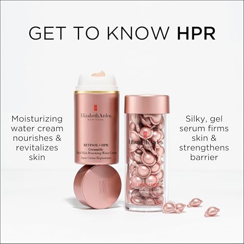 Elizabeth Arden Retinol + HPR Ceramide Capsules, Anti-Aging Skin Renewing Serum, Skincare Gift for Women, Reduces Fine Lines & Wrinkles