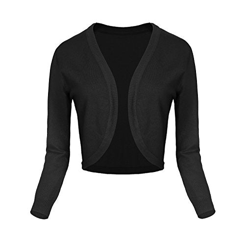 Urban CoCo Women's Cropped Cardigan V-Neck Button Down Knitted Sweater 3/4 Sleeve (Rose, m)