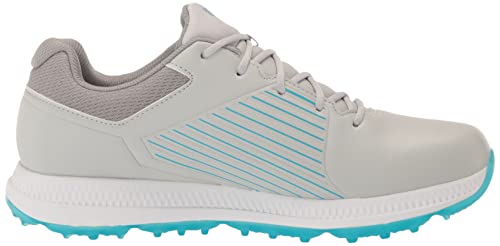 Skechers Women's Go Elite 5 Arch Fit Waterproof Golf Shoe Sneaker, Gray/Turquoise, 5.5