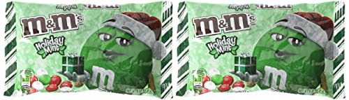 M&M's Mint Chocolate, Christmas Red, Green and White Candies, 9.2oz Bags 2 Pack