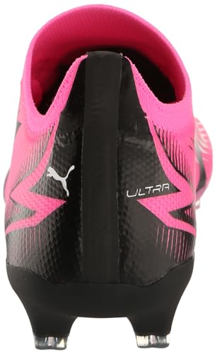 PUMA Womens Ultra Match Firm Ground, Artificial Ground Soccer Cleats, PUMA Womens White-PUMA Womens Black-Fire Orchid, 10.5