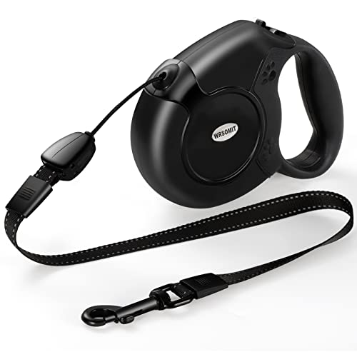 WRSOMIT Retractable Dog Leash, 26 Ft Heavy Duty Pet Walking Leash for Small Medium Large Dogs up to 99lbs, Anti-Slip Handle, 360 ° No Tangle, Nylon Tape, One-Handed Brake