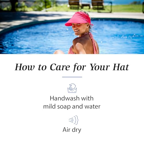 Wallaroo Women’s Aqua Sun Visor (Black) – Packable, Adjustable Fit, Medium Size, UV Protection, Water-Friendly, Breathable, Lightweight Visor for Beach, Poolside, Hiking, and Outdoor Activities