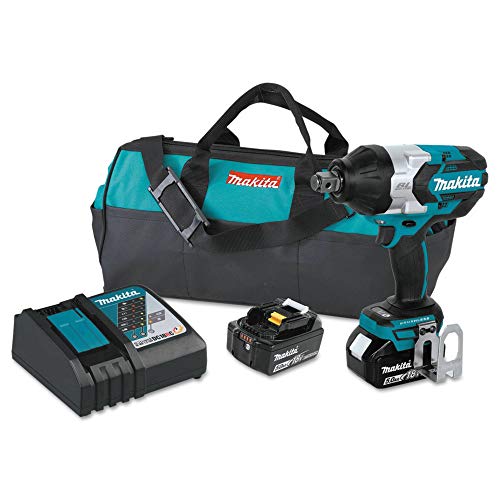 Makita XWT07T 18V LXT® Lithium-Ion Brushless Cordless High-Torque 3/4" Sq. Drive Impact Wrench Kit w/Friction Ring Anvil (5.0Ah)