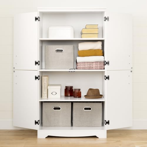 South Shore Farnel 4-Door Storage Cabinet-Pure White, Tall