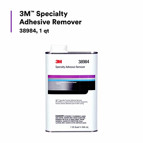 3M Specialty Adhesive Remover 38984, Transparent, Solvent Based, Easy Residue Removal, 1 quart
