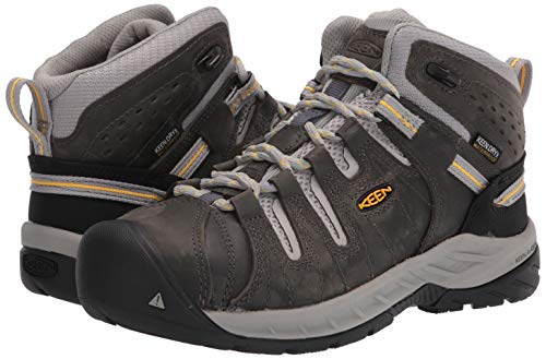 KEEN Utility womens Flint 2 Mid Steel Toe Waterproof Work Construction Boot, Magnet/Vapor, 8.5 US