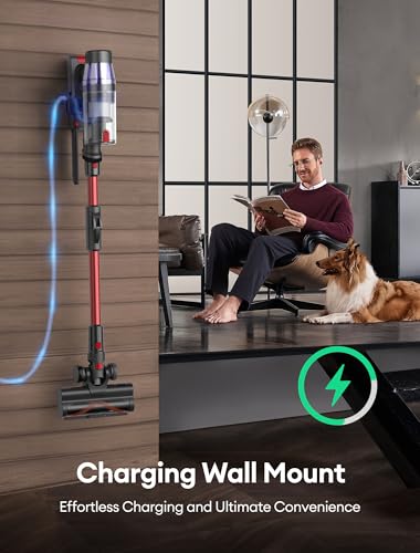 Ultenic Cordless Vacuum Cleaner, 500W/35Kpa Powerful Suction with 180°Bendable Wand, Anti-Tangle Brush, 60Mins Runtime, LED Display, Stick Vacuum Cleaner for Hard Floor/Carpet/Pet Hair, U16 Flex