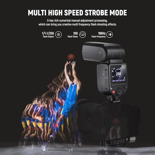 NEEWER Z880-C 2.4G 76Ws TTL Camera Flash Speedlite Compatible with Canon, Upgraded UI, Adjustable Modeling Lamp, TTL/M Quick Switch TCM Key, 1/8000s HSS 7.4V/2600mAh Battery 480 Full Power Flash