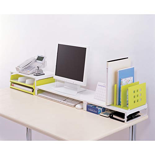 LIHIT LAB Desktop Stand, Sturdy Steel Stand for Laptop/Computer Monitor, 9.8 x 15.4 x 6.3 inches, Yellow Green (A7331-6)