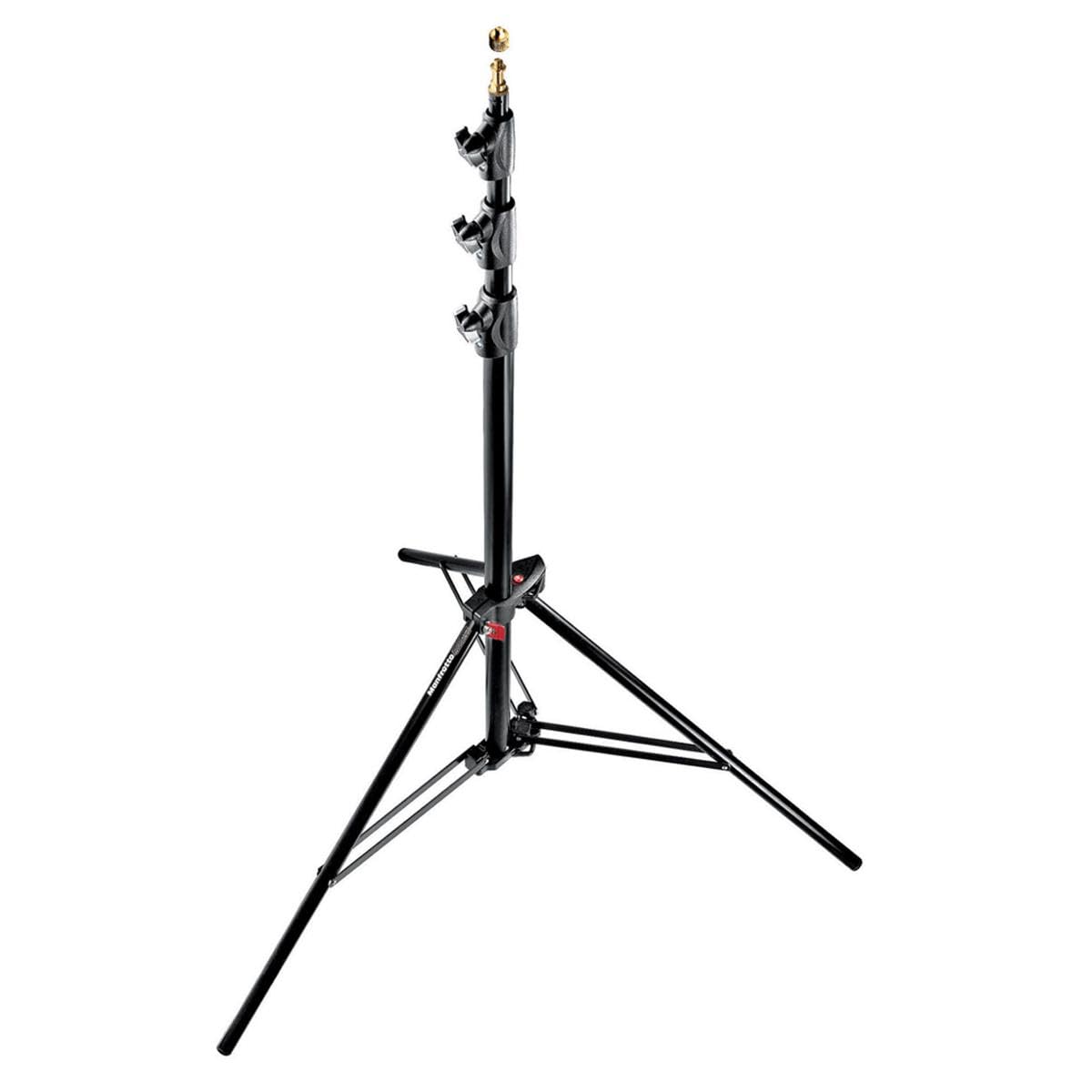 Manfrotto 1004BAC 144" Air Cushioned Aluminum Master Light Stand with 4 Sections & 3 Risers, Black - Pack of 3 Stands -_