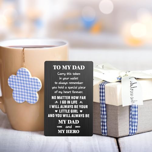 Fathers Day Dad Gifts from Daughter Wife Kids Wallet Card, Father's Day Gifts for Dad, Fathers Day Card, Fathers Gifts for Daddy Step Dad Papa Husband Men Him Gifts on Fathers Day Birthday Christmas