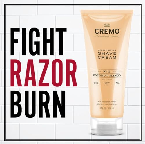 Cremo Coconut Mango Moisturizing Shave Cream, Astonishingly Superior Ultra-Slick Shaving Cream for Women Fights Nicks, Cuts and Razor Burn, 6 Fl Oz (Pack of 2)