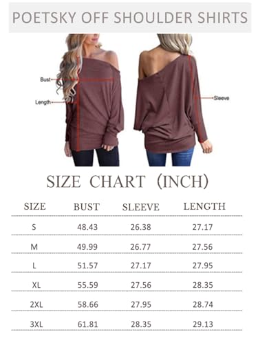 Poetsky Womens Casual Long Sleeve Boat Neck T Shirts Blouses Loose Solid Color Tunic Tops Dark Blue M