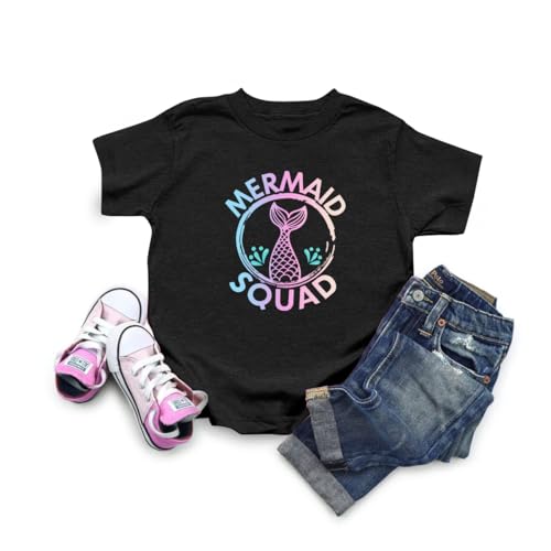 Mermaid Squad Shirt Toddler Boys Girls Mermaid Birthday Tshirt Kids Mermaid Gifts Summer Short Sleeve Tops Lightpink