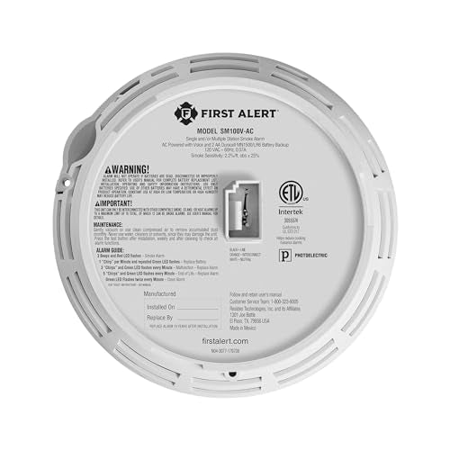 First Alert Interconnect Hardwire Smoke Alarm with Battery Backup & Voice Alerts, 3-Pack