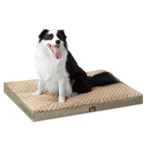 SOFTMATE Medium Dog Bed for Dogs up to 35 lbs with Orthopedic Foam Waterproof Cover Removable and Washable Cover Fluffy Dog Crate Bed with Non-Slip Bottom