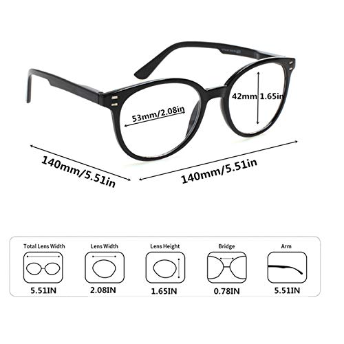 3 Pack Reading Glasses Spring Hinge Stylish Readers Black/Tortoise for Men and Women (Multicolor, 4.00)Medium