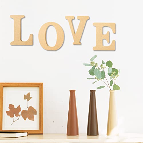 AOCEAN 4 Inch Designable Wood Letters Unfinished Wood Letters for Wall Decor Decorative Standing Letters Slices Sign Board Decoration for Craft Home Party Projects (T)