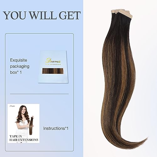 DOORES Tape in Hair Extensions Remy Hair, Bleach Blonde 26 Inch 20pcs 60g, Real Human Hair Extensions Tape in Seamless Straight Remy Skin Weft Hair Extensions