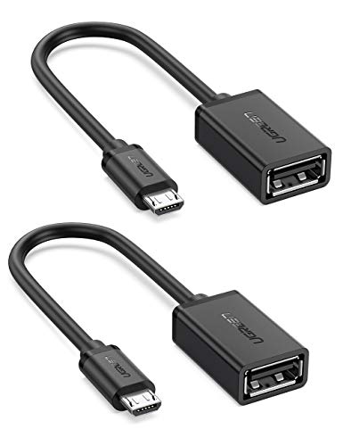 UGREEN 2 Pack On The Go Adapter Micro USB to USB OTG Cable for Samsung S7 S6 Edge S4 S3 LG G4 DJI Spark Mavic Remote Controller Android Tablets Black