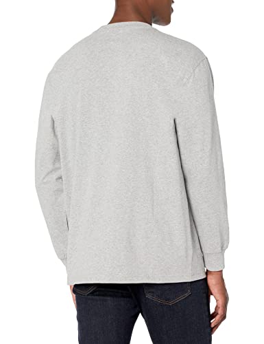 Dickies Men's Long Sleeve Tri-Color Logo Graphic T-Shirt, Heather Gray, Small