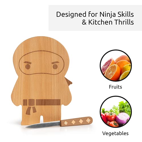 NEW!! Cutting Board & Knife Set by OTOTO - Wooden Cutting Boards for Kitchen - Housewarming Gift, Small Cutting Board Wood, Funny Kitchen Gadgets, Cooking Gifts