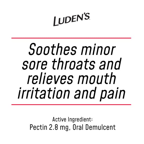 Luden's Sugar Free Wild Cherry Throat Drops, Sore Throat Relief, 25 Count (3 Pack)