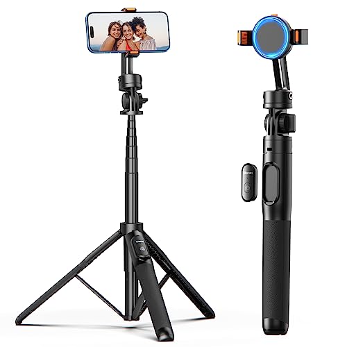 ULANZI M12 Extendable Selfie Stick for Gopro, Portable Vlog Cell Phone Tripod Stand with Phone Mount and Gopro Adapter, Mini Hand Grip Compatible with Gopro Hero 13/12/11/10/9/8/7/6/5 and Smartphone