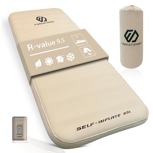 ForestDawn Double Self Inflating Sleeping Pad,2.7" Extra Thick Memory Foam Camping Pad, 60S Fast Air Self-Inflating Camping Mattress Pads, 4 Season Sleeping Mat for Camping Rooftop Tent Car Truck Van