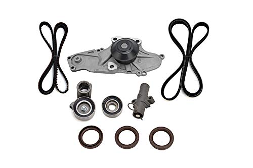 Timing Belt & Water Pump Kit Compatible with Honda, Acura & Saturn Vehicles - Accord, Odyssey, Pilot, TL, RL, MDX, Vue 3.5, 3.0, 3.7 - Replaces TKH002, TCKWP329, 19200-RDM-A02 19200-RDV-J01