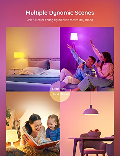 Govee Smart Light Bulbs, Color Changing Light Bulb, Works with Alexa and Google Assistant, 16 Million Colors RGBWW, WiFi & Bluetooth LED Light Bulbs, Music Sync, A19, 800 Lumens, 1 Pack