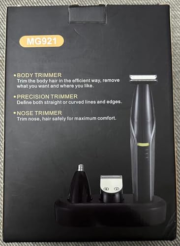 Electric Body Hair Trimmer for Men Women,Waterproof Ball/Groin Trimmer Pubic Body Shaver,100Mins Trimming Time,Wet/Dry Body Groomer with 3 Attachment Blade Heads for Beard Armpit Chest Bikini Leg Trim