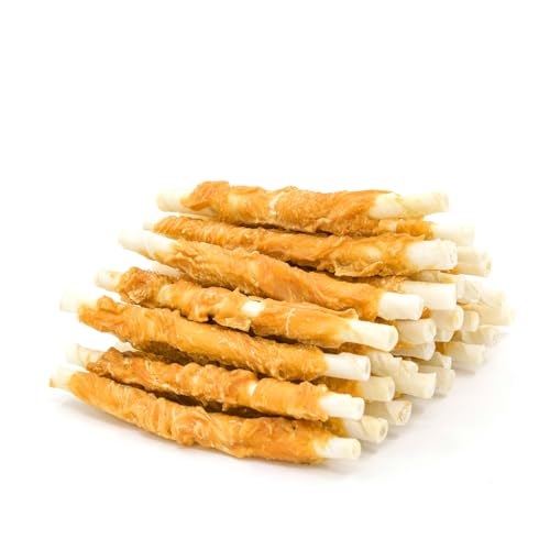 Jungle Calling Dog Treats, Chicken Wrapped Rawhide Sticks for Dogs, Delicious and Nutritious Training Reward Treats and Dog Chews Snacks, 6 oz