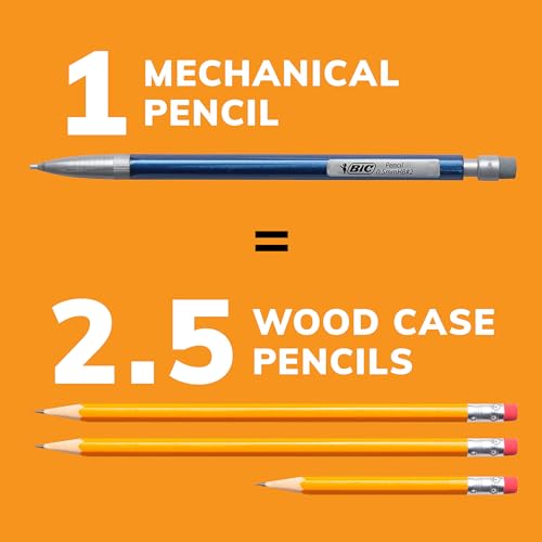 BIC Xtra-Precision Mechanical Pencil, Metallic Barrel, Fine Point (0.5mm), 24-Count, Doesn't Smudge and Erases Cleanly