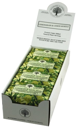 Wavertree & London Lemongrass & Lemon Myrtle Scented Natural Soap (8 Bars), 7oz Moisturizing French Triple Milled Soap Bars enriched with shea butter - Plant Oil Bath & Body Soap for All Skin Types