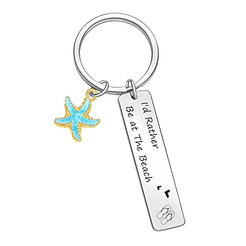 ORZOESD Beach Keyring Ocean Jewelry Sea Lover Gift Natural Gift Beach Lover Jewelry Sister Gift Daughter Gift, Standard