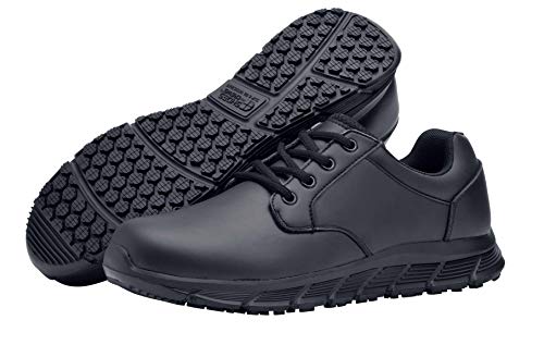 Shoes for Crews Saloon II, Women's Slip Resistant Food Service Work Sneaker, Black, 8 Wide US