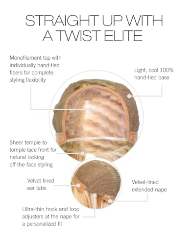 Raquel Welch Straight Up With A Twist Elite Chin Length Tailored Bob Wig by Hairuwear, Average Cap, RL6/30 Copper Mahogany