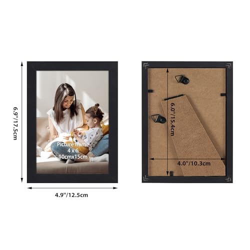 Edenseelake 4x6 Picture Frame Set of 15, Black Wood Photo Frame 4 by 6 for Wall or Tabletop Display